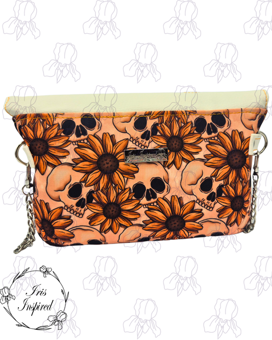 Skull and Sunflower Greedy Clutch Bag