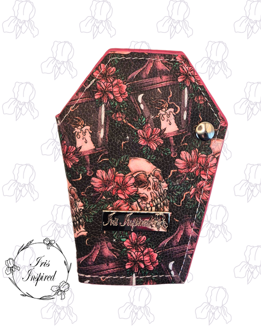 Floral Skull Small Bifold Coffin Wallet