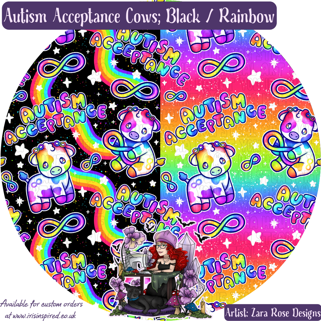 Autism Acceptance Cows Trolley Token