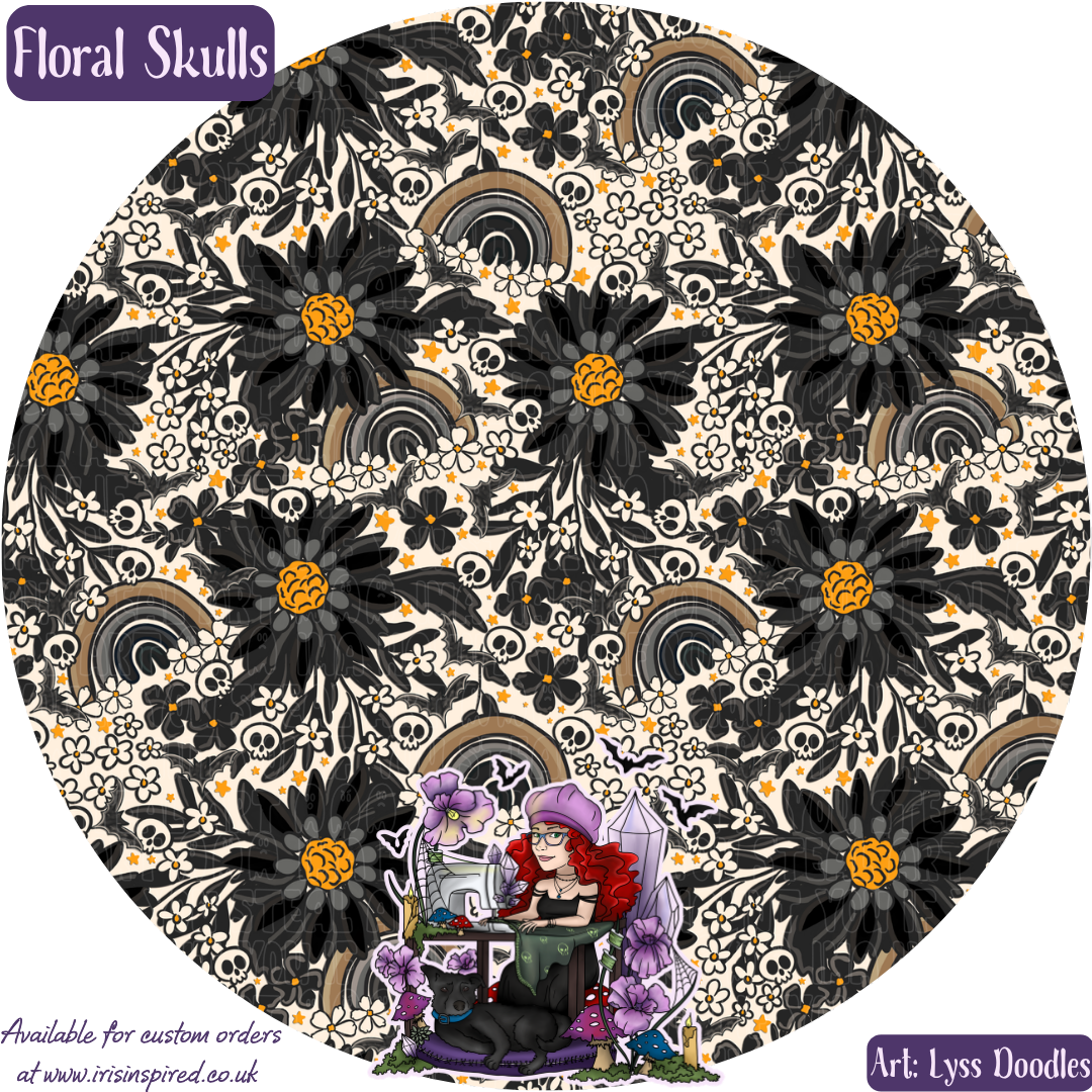 Floral Skulls Glasses Cleaner