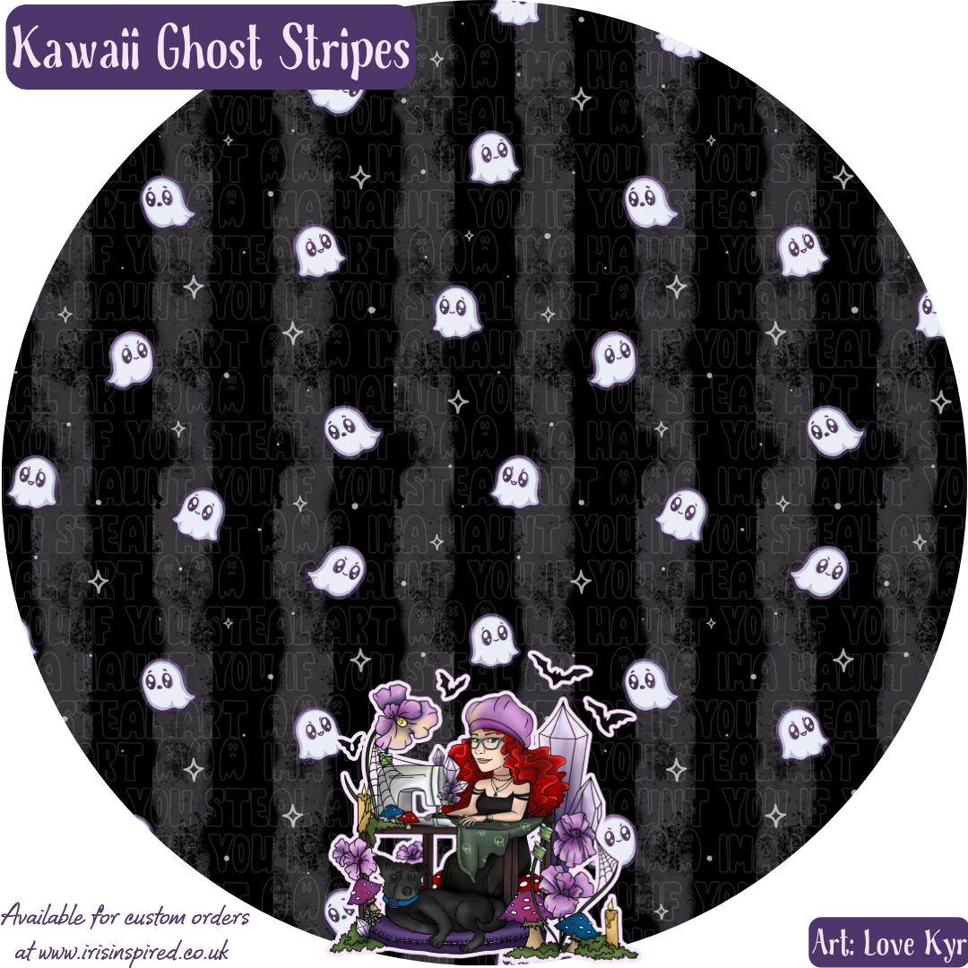 Kawaii Ghosts Stripes Claw Clip