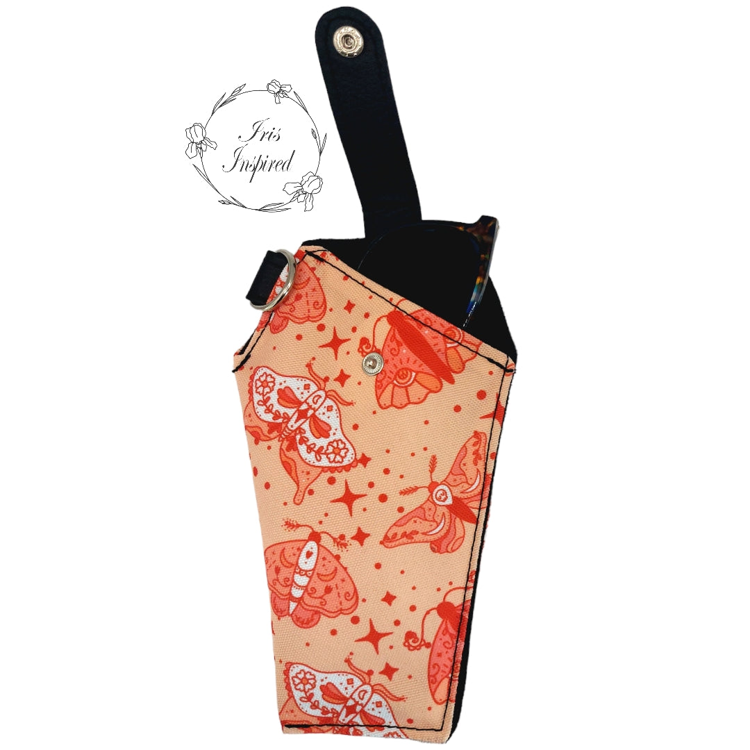 Retro Moths Coffin Glasses Case