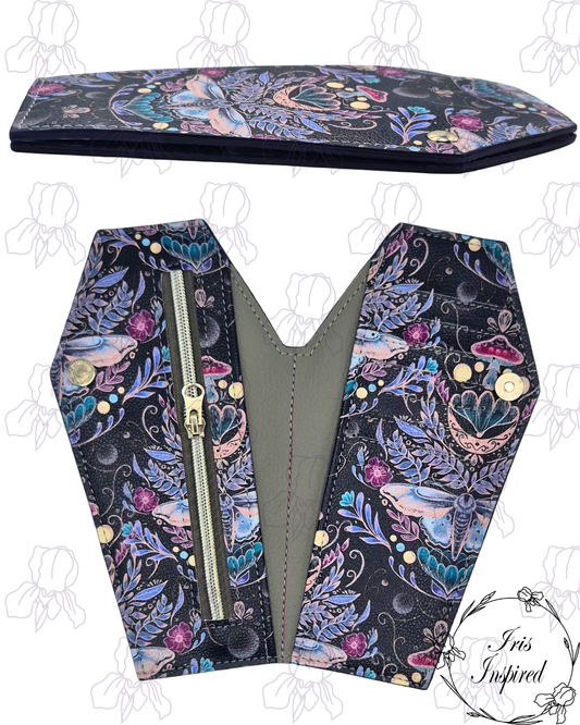 Moth Demask Large Bifold Coffin Wallet