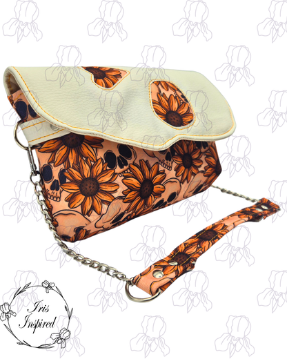 Skull and Sunflower Greedy Clutch Bag