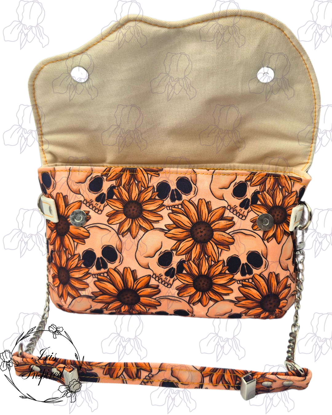 Skull and Sunflower Greedy Clutch Bag