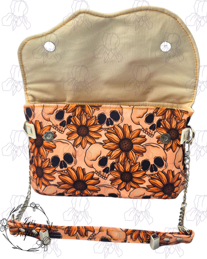 Skull and Sunflower Greedy Clutch Bag