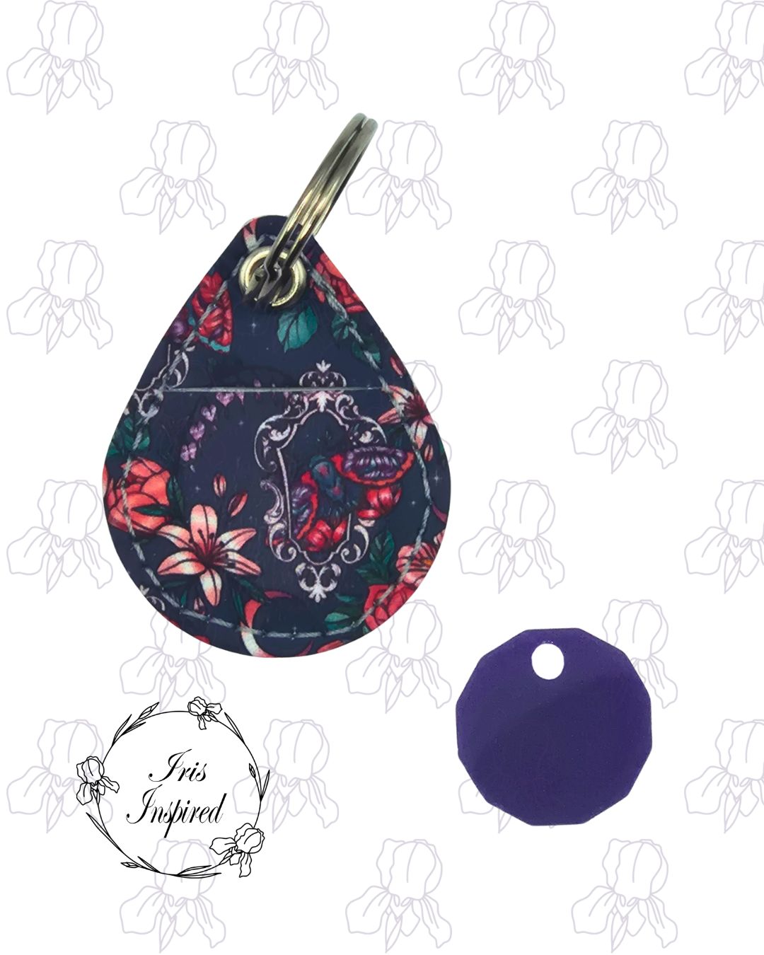 Framed Floral Garden Trolley Token
