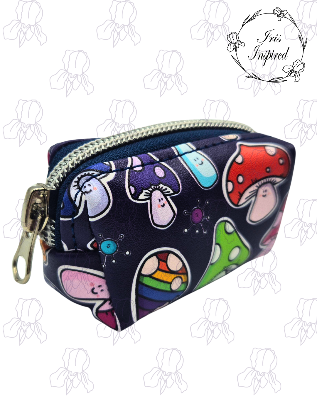 Rainbow Mushrooms Large Boxy Pouch