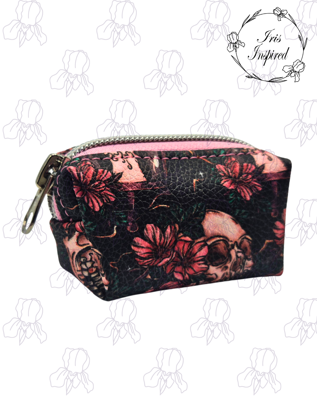 Floral Skulls Large Boxy Pouch