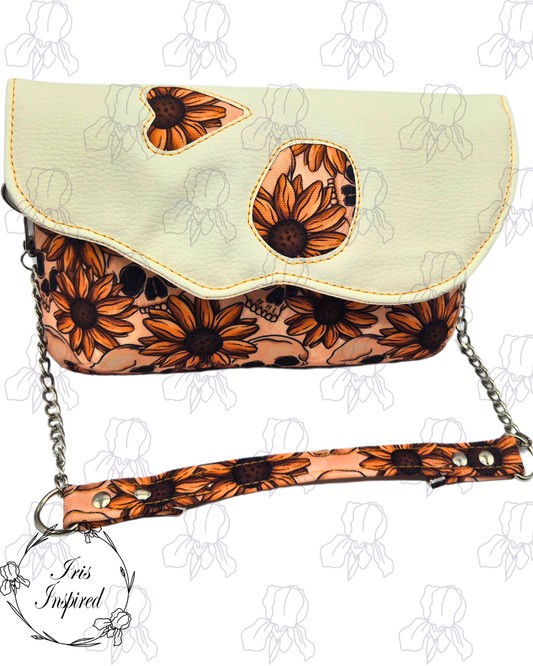 Skull and Sunflower Greedy Clutch Bag