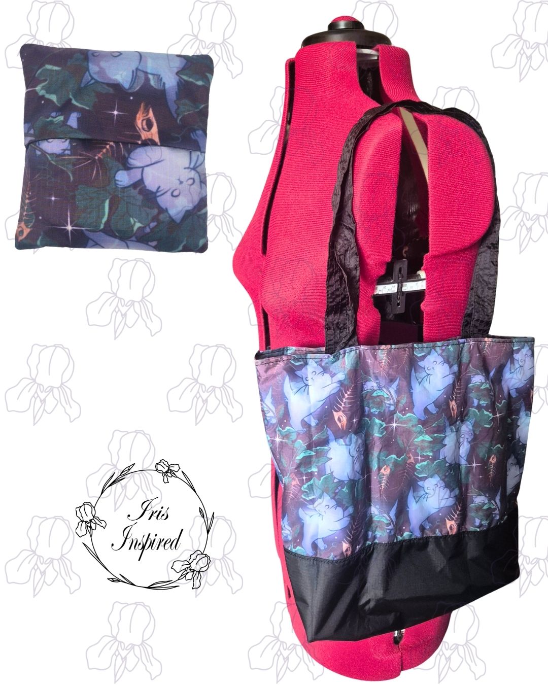 Ghost Kitties Folding Shopping Bag