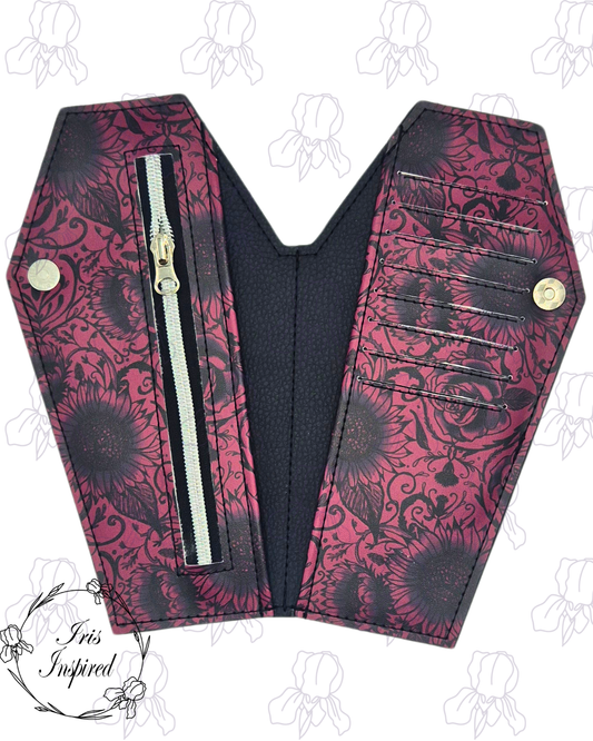 Dark Florals Large Bifold Coffin Wallet