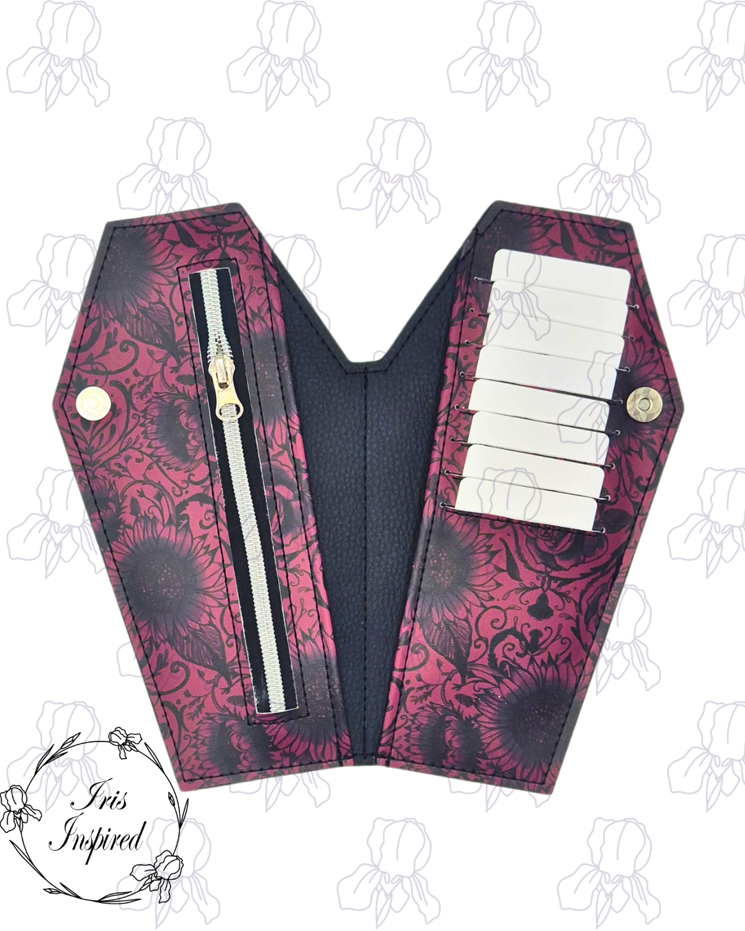 Dark Florals Large Bifold Coffin Wallet