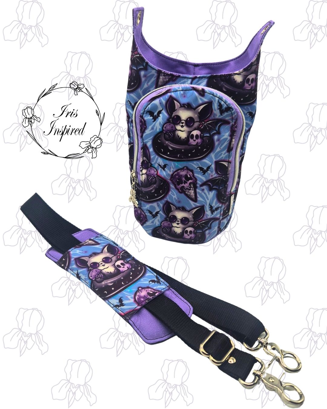 Summer Bat Water Bottle Bag