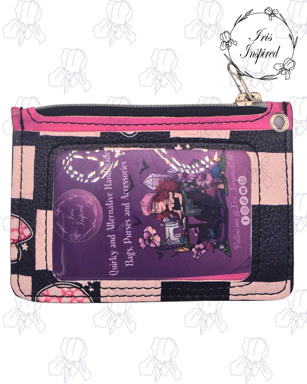 Mushroom Checks Pocket Card Holder