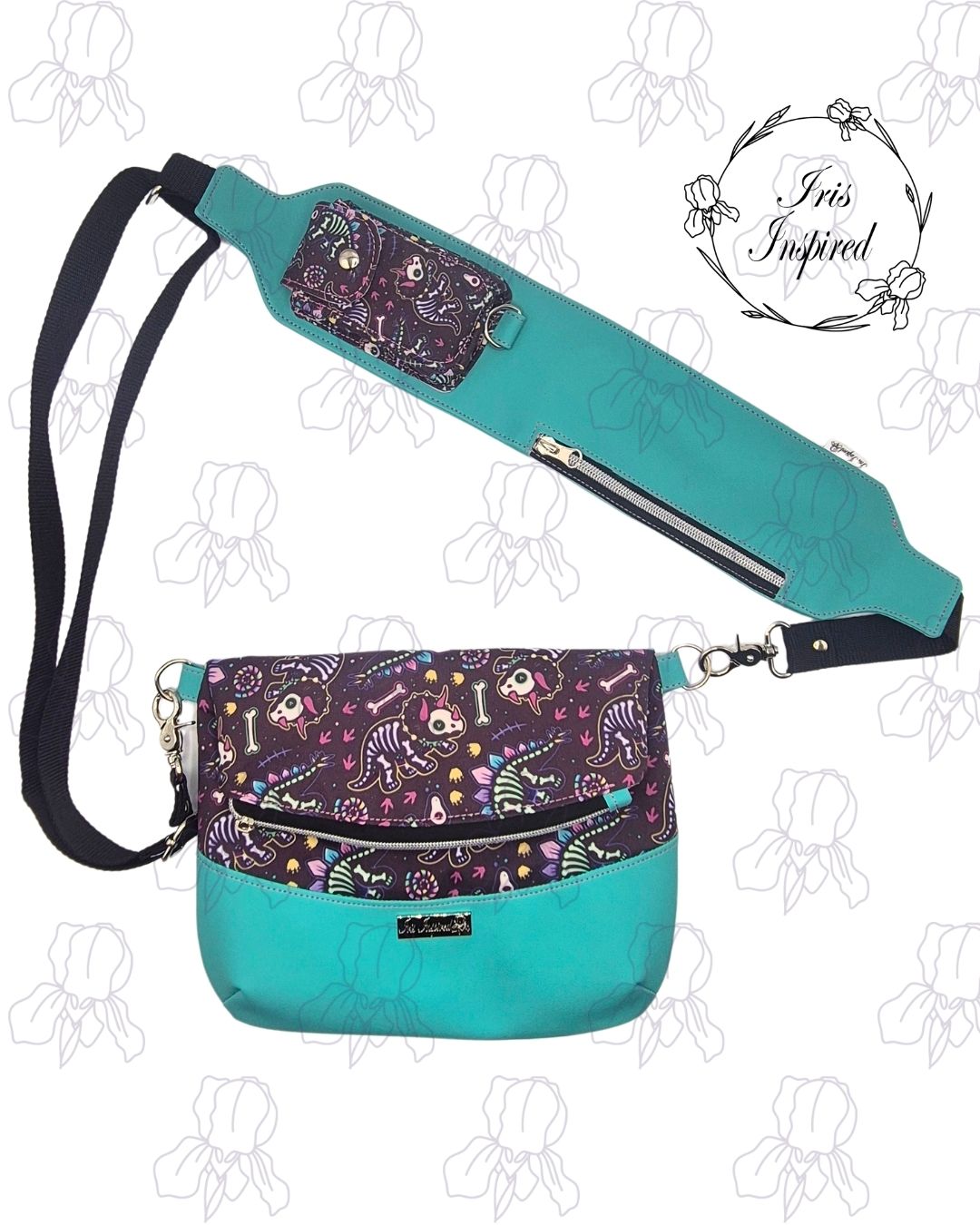Dino Skellies Fold-Over Bag Small