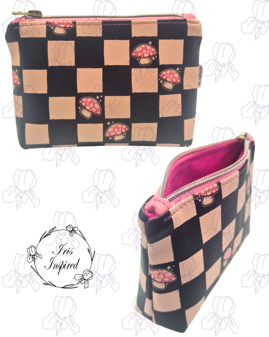 Mushroom Check Small Zipper Pouch