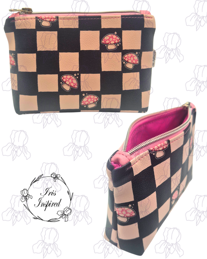 Mushroom Check Small Zipper Pouch