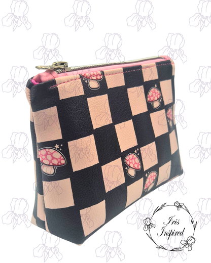 Mushroom Check Small Zipper Pouch