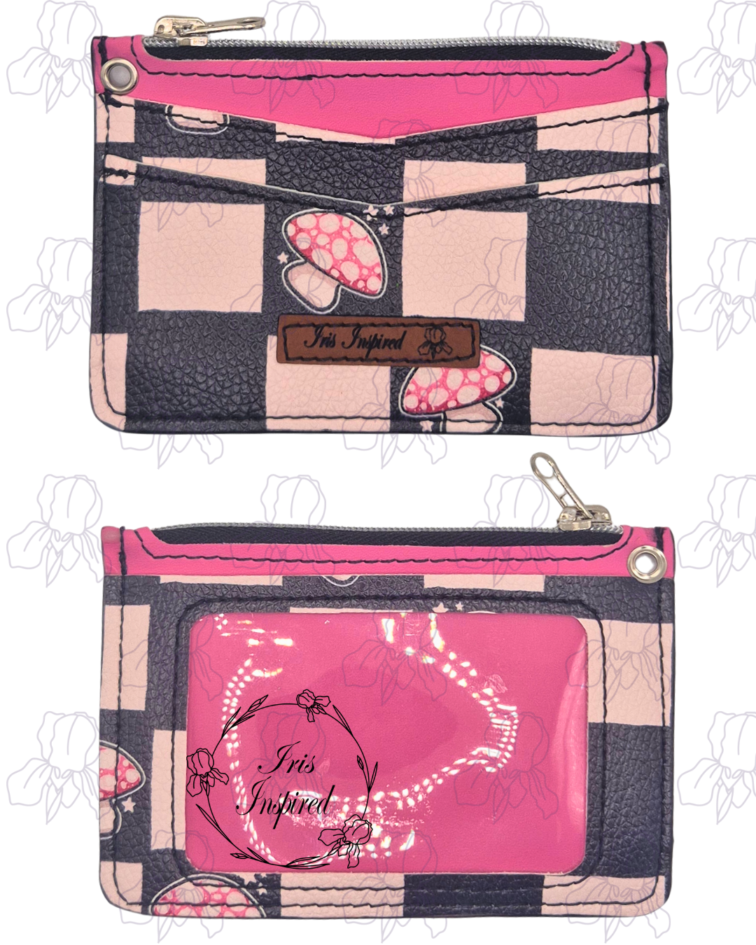 Mushroom Checks Pocket Card Holder