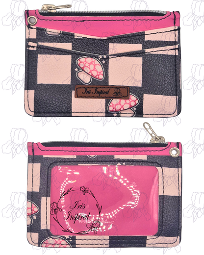 Mushroom Checks Pocket Card Holder