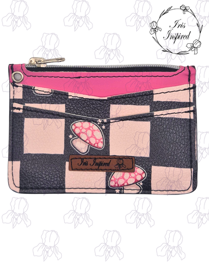 Mushroom Checks Pocket Card Holder