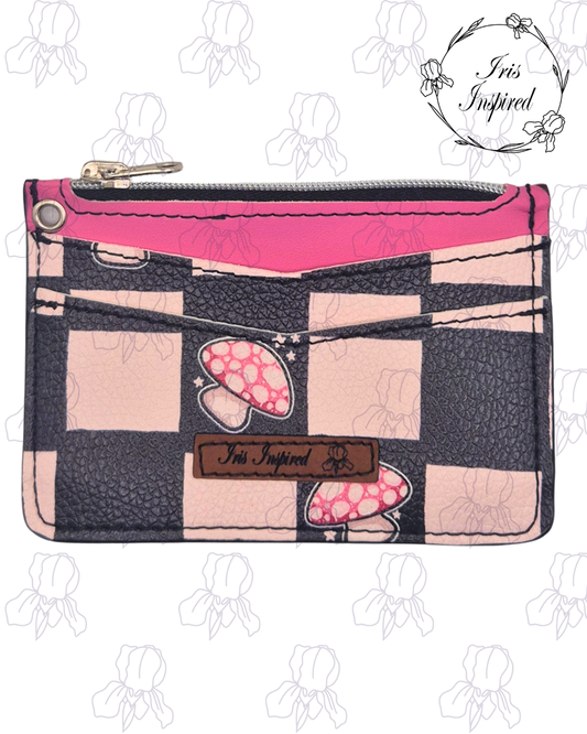 Mushroom Checks Pocket Card Holder