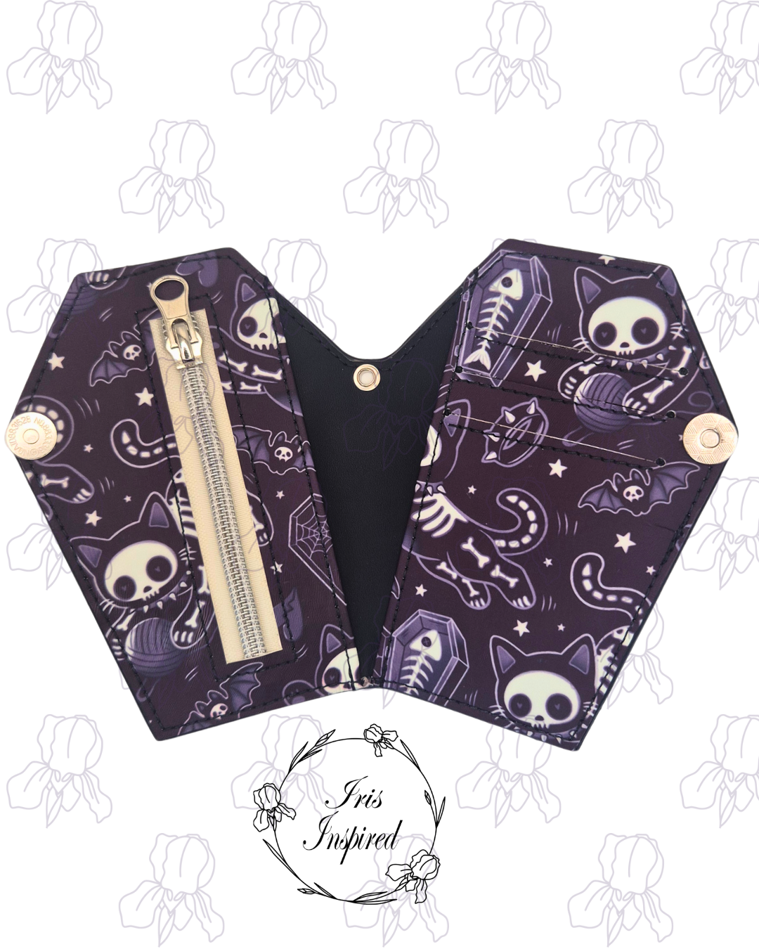 Skelle Cats Small Bifold Coffin Wallet