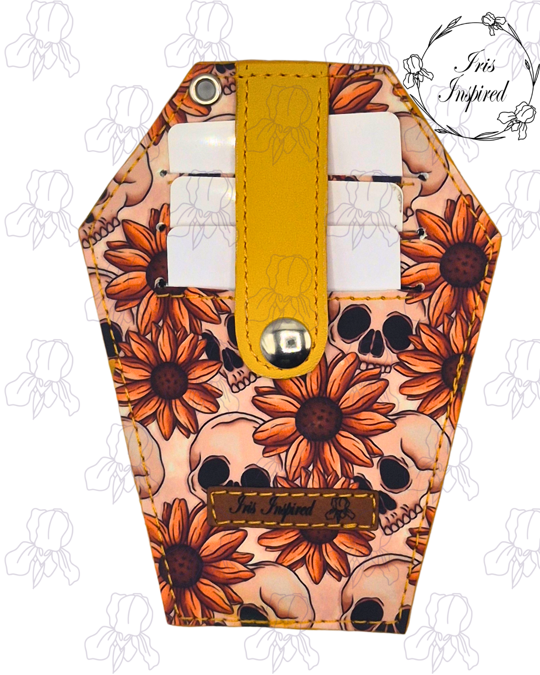 Skulls and Sunflowers Slim Coffin Wallet