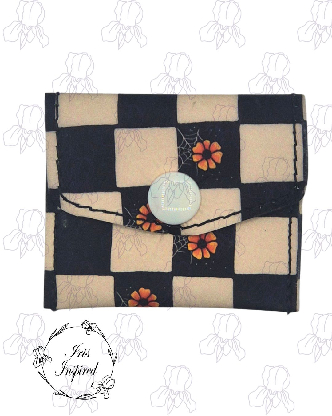 Flower Check Small Pocket Pouch