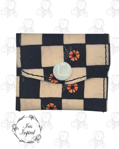 Flower Check Small Pocket Pouch
