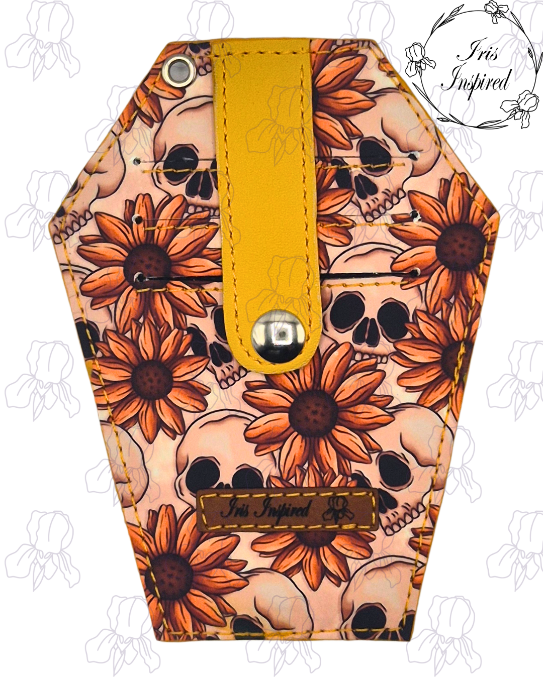 Skulls and Sunflowers Slim Coffin Wallet