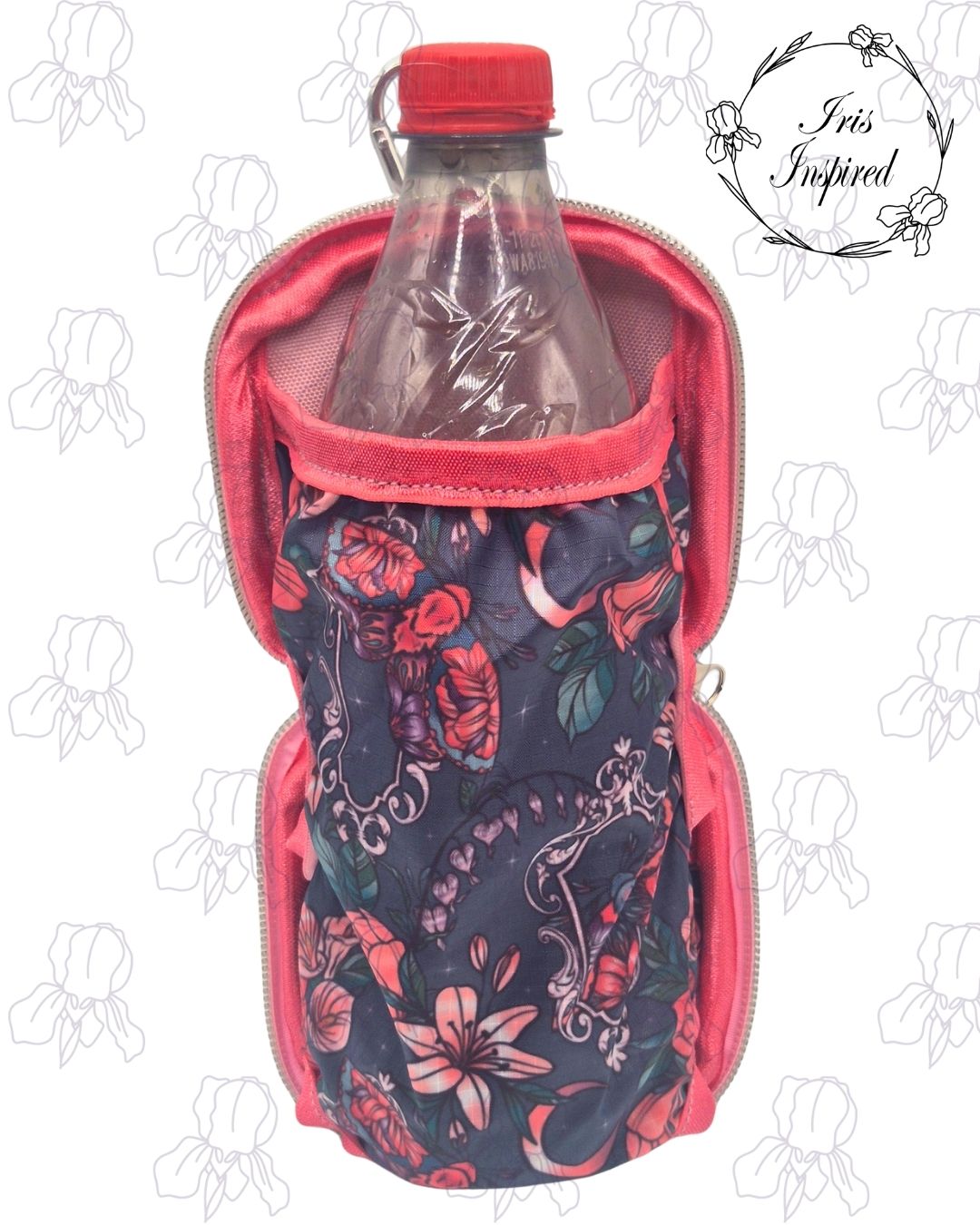 Framed Floral Garden Folding Bottle Bag