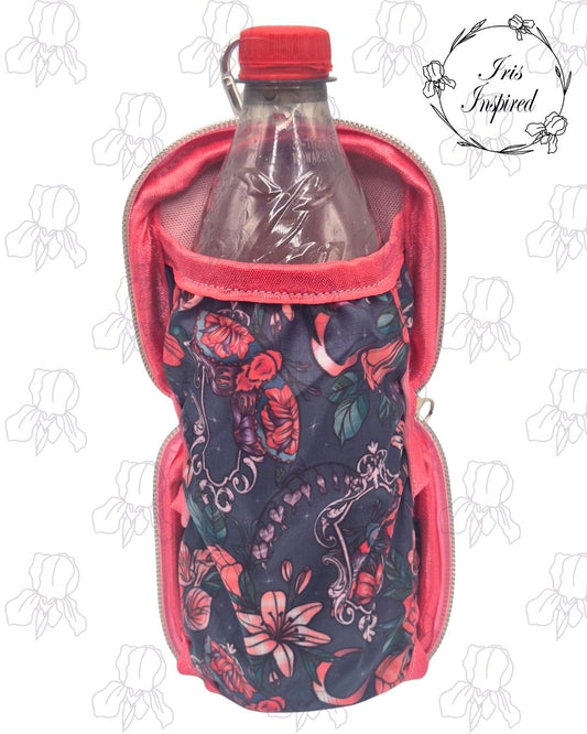 Framed Floral Garden Folding Bottle Bag