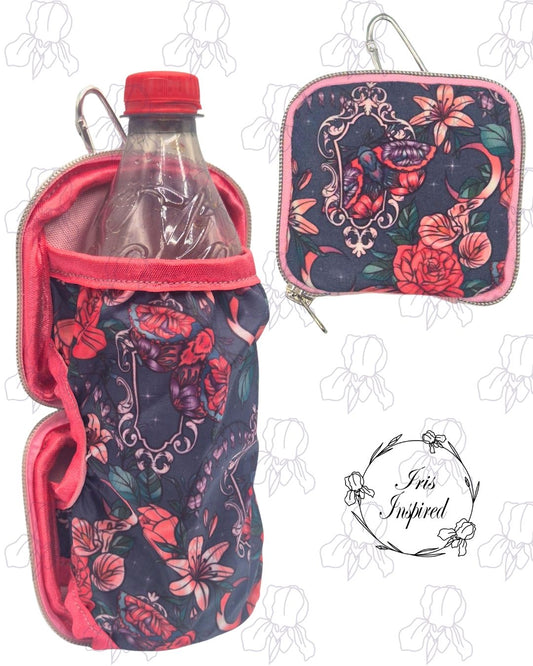 Framed Floral Garden Folding Bottle Bag