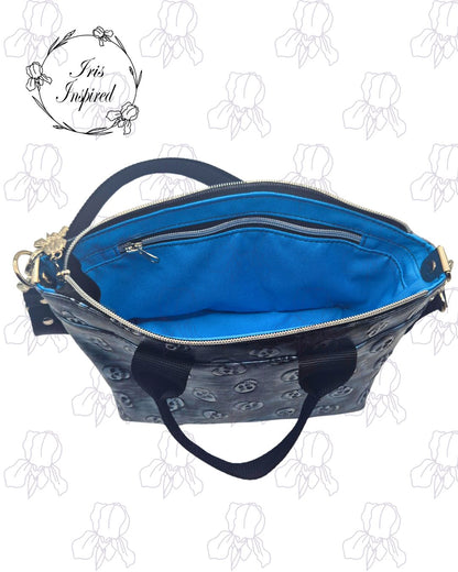 Embossed Skulls Mini Tote Crossbody Bag