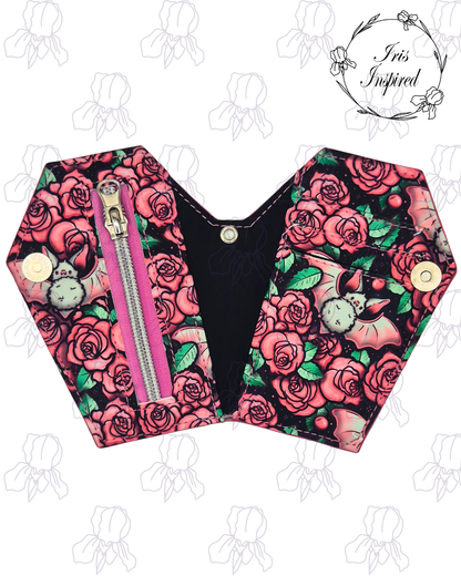 Rose Bats Small Bifold Coffin Wallet