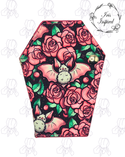Rose Bats Small Bifold Coffin Wallet