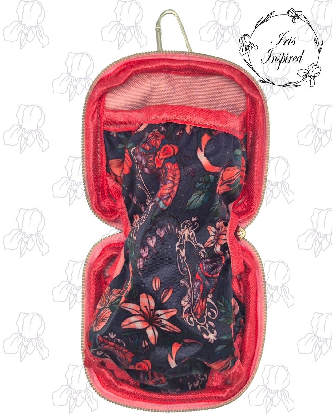 Framed Floral Garden Folding Bottle Bag