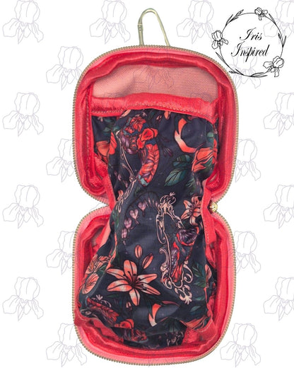 Framed Floral Garden Folding Bottle Bag