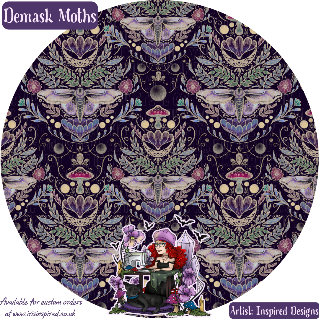 Moth Demask Large Bifold Coffin Wallet