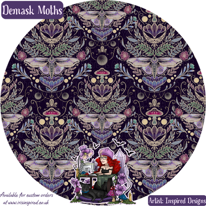Moth Demask Large Bifold Coffin Wallet