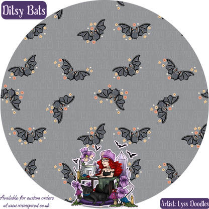 Ditsy Bats Bag Charm/ Keyring (3for2)