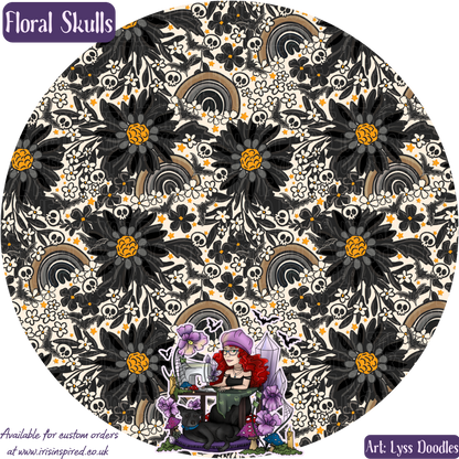 Floral Skulls Glasses Cleaner