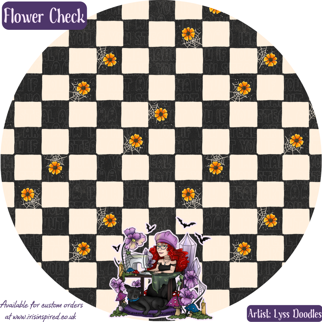 Flower Check Small Pocket Pouch