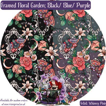 Framed Floral Garden Folding Bottle Bag