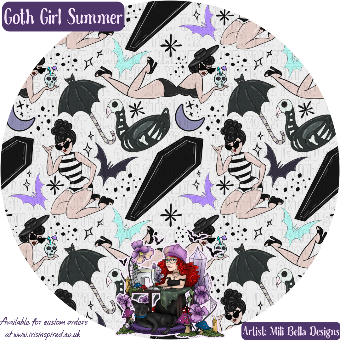 Goth Girl Summer Pop Up Fan
