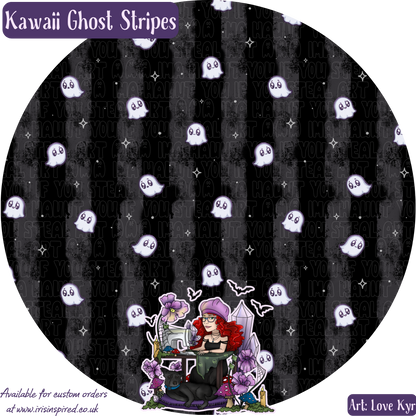 Kawaii Ghosts Stripes Claw Clip