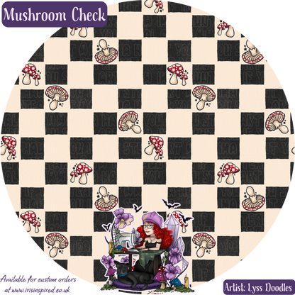 Mushroom Checks Pocket Card Holder