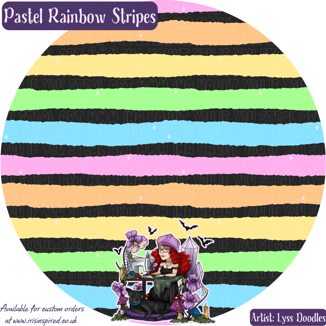 Pastel Rainbow Bag Stripes Charm/ Keyring (3for2)
